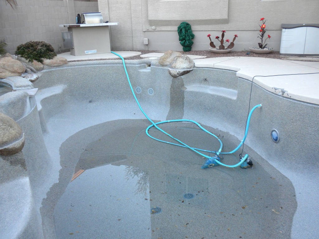 draining above ground pool to clean